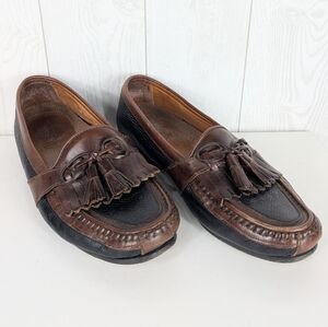 Johnston and Murphy Leather Loafers Men's Size 9 Slip On Black and Brown